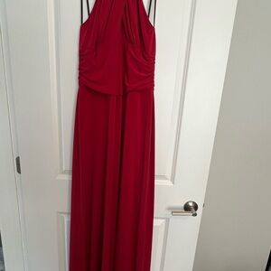 Laundry by Shelli Segal Red Halter Maxi Dress - Elegant Evening Gown